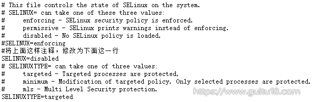 修改SELINUX配置